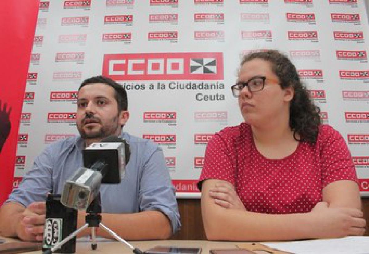 Emilio Jos Postigo y Andrea Ruz, responsables de Juventud de CCOO de Ceuta