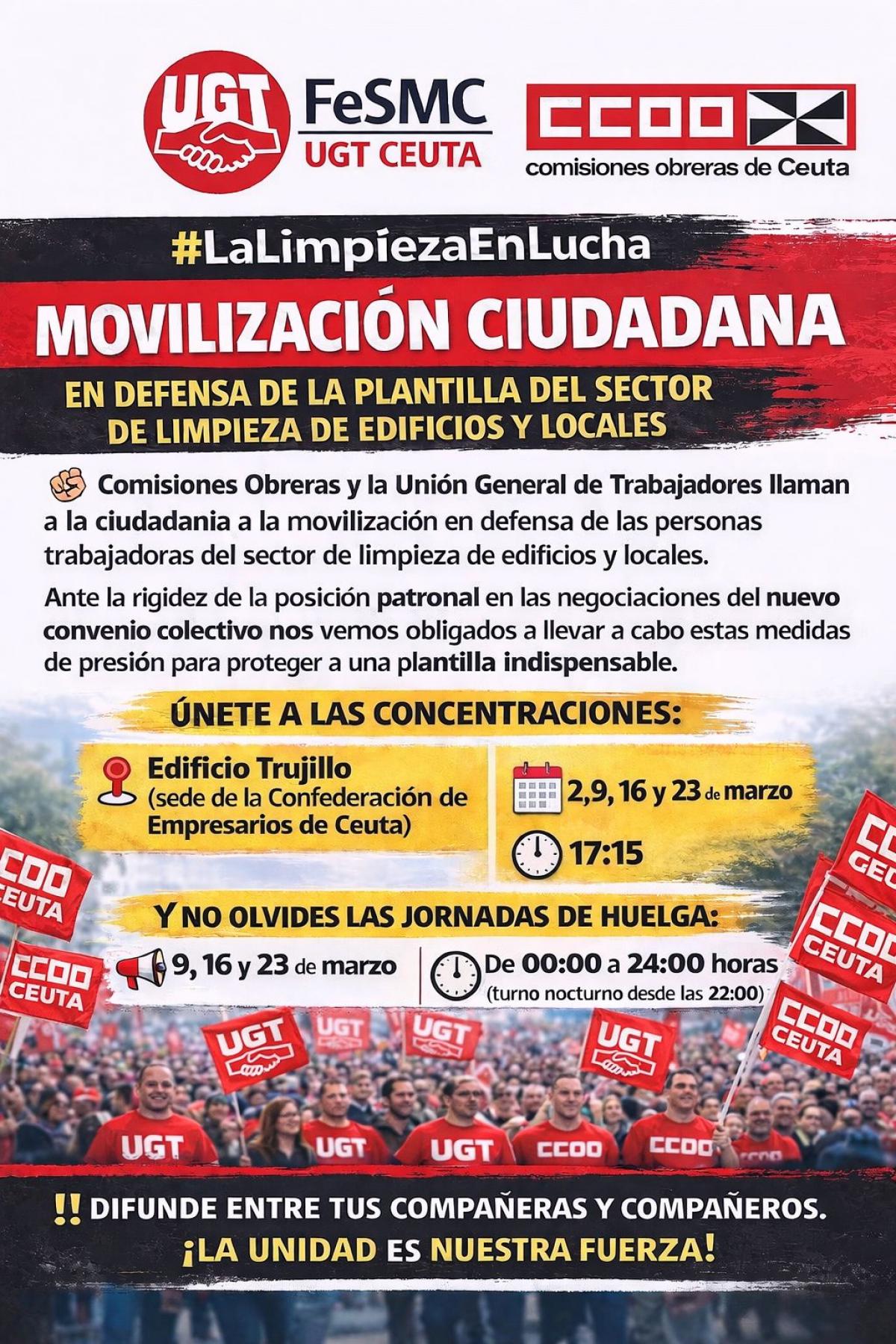 Cartel anunciador de las movilizaciones.