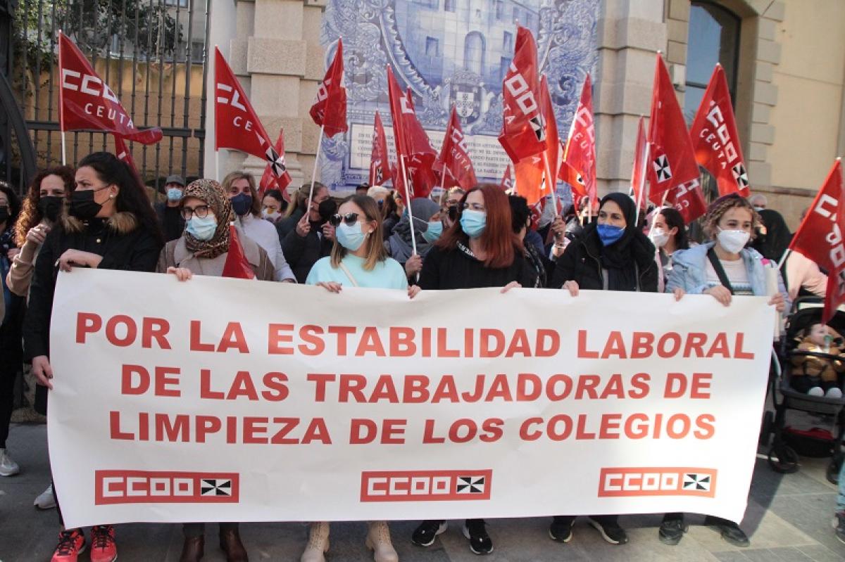 Imagen de archivo de una concentración de trabajadores/as.
