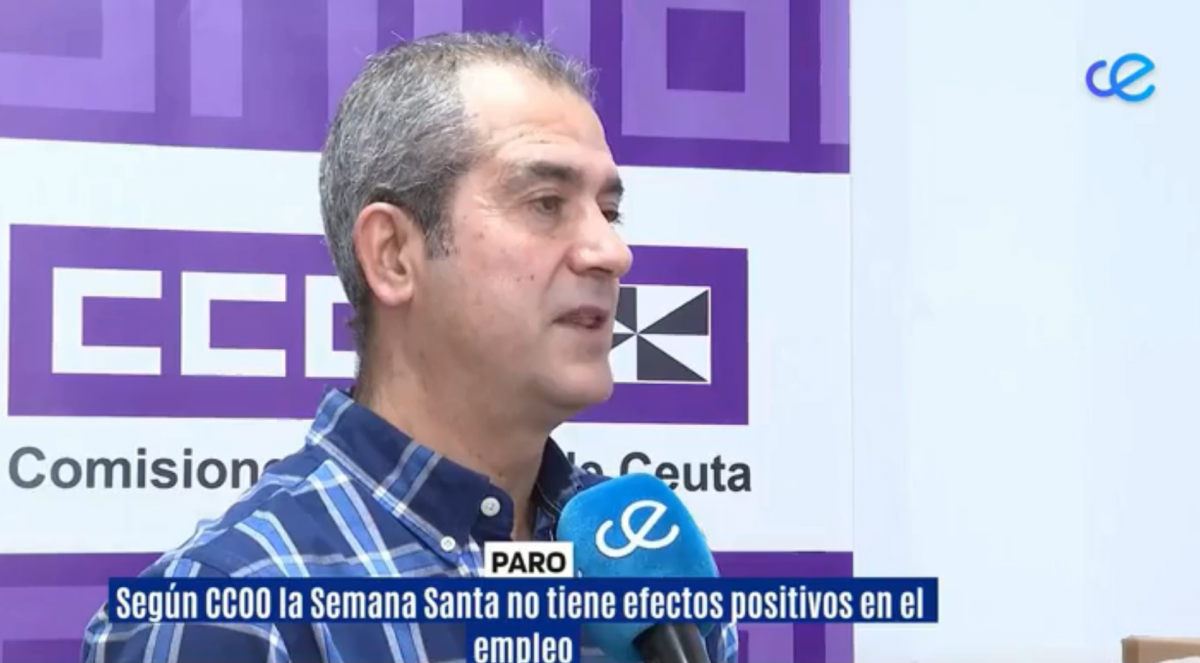Pablo Caballero, secretario de Organización de CCOO de Ceuta, en RTVCE.